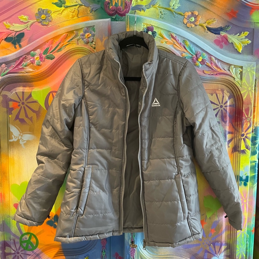 Vintage Old School Gray/Grey Reebok medium jacket - Picture 3 of 6